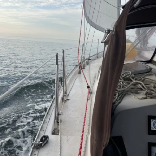 The jib under sail underway