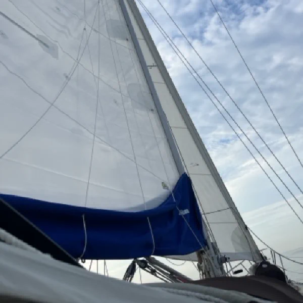 Underway, just main and jib