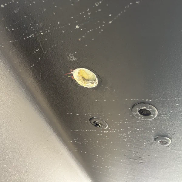 cutting new thu hulls in the bottom of your boat is always terrifying