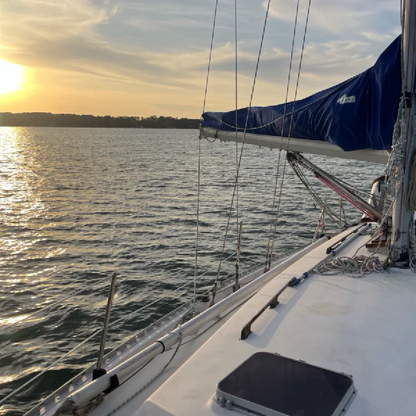 The front deck is large enough for yoga, or for watching other people do yoga on their boats while not doing yoga